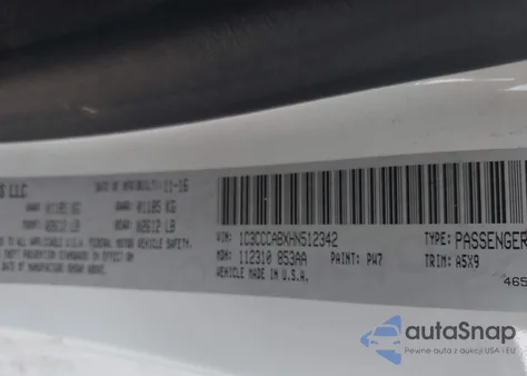 2017 Chrysler 200 Limited from USA, damaged, VIN 1C3CCCABXHN512342